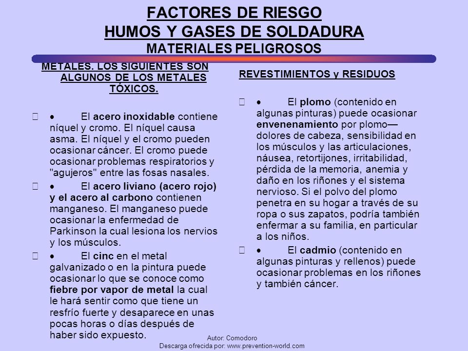 FACTORES DE RIESGO HUMOS Y GASES DE SOLDADURA MATERIALES PELIGROSOS