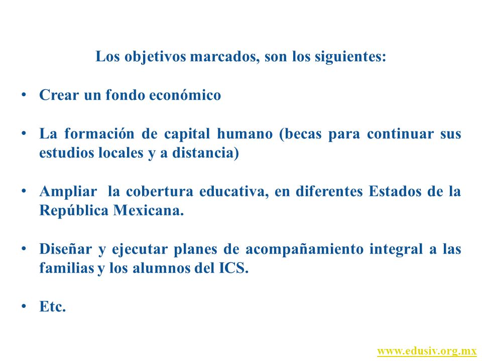 Los objetivos marcados, son los siguientes: