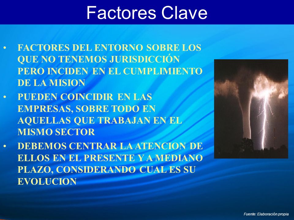 Factores Clave FACTORES DEL ENTORNO SOBRE LOS QUE NO TENEMOS JURISDICCIÓN PERO INCIDEN EN EL CUMPLIMIENTO DE LA MISION.