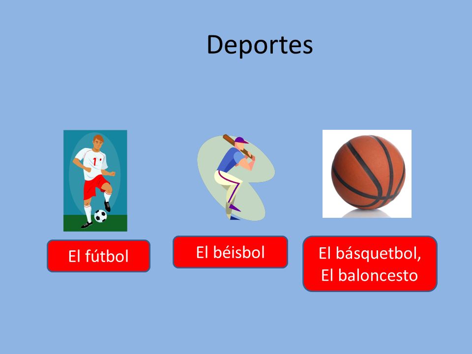 Deportes El béisbol El básquetbol, El baloncesto El fútbol