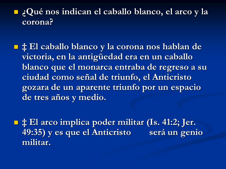 ¿Qué nos indican el caballo blanco, el arco y la corona