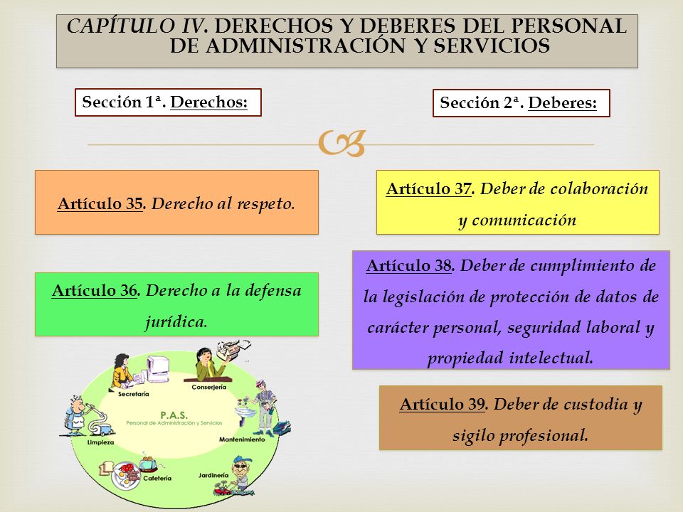 CAPÍTULO IV. DERECHOS Y DEBERES DEL PERSONAL DE ADMINISTRACIÓN Y SERVICIOS