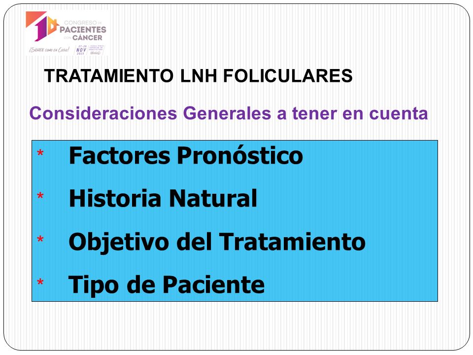 Objetivo del Tratamiento Tipo de Paciente