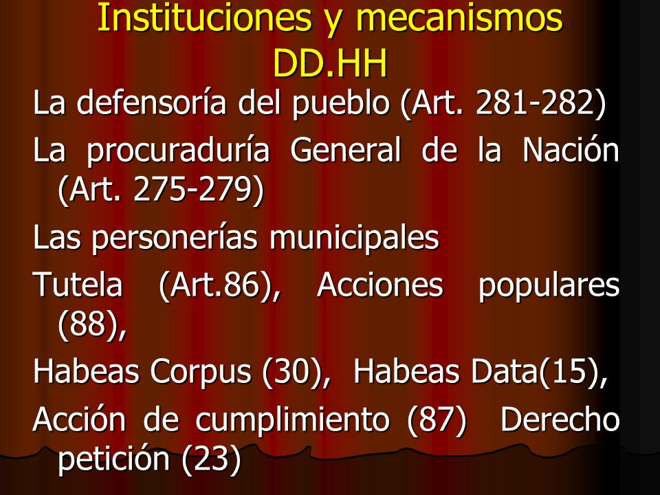 Instituciones y mecanismos DD.HH