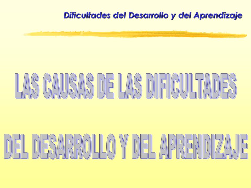 LAS CAUSAS DE LAS DIFICULTADES DEL DESARROLLO Y DEL APRENDIZAJE