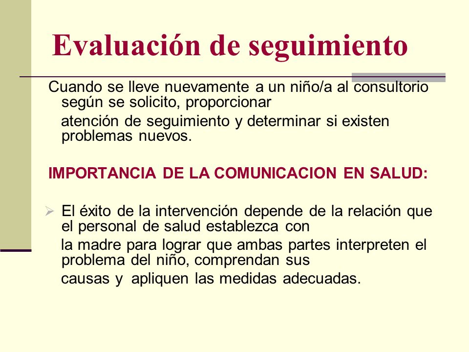 Evaluación de seguimiento