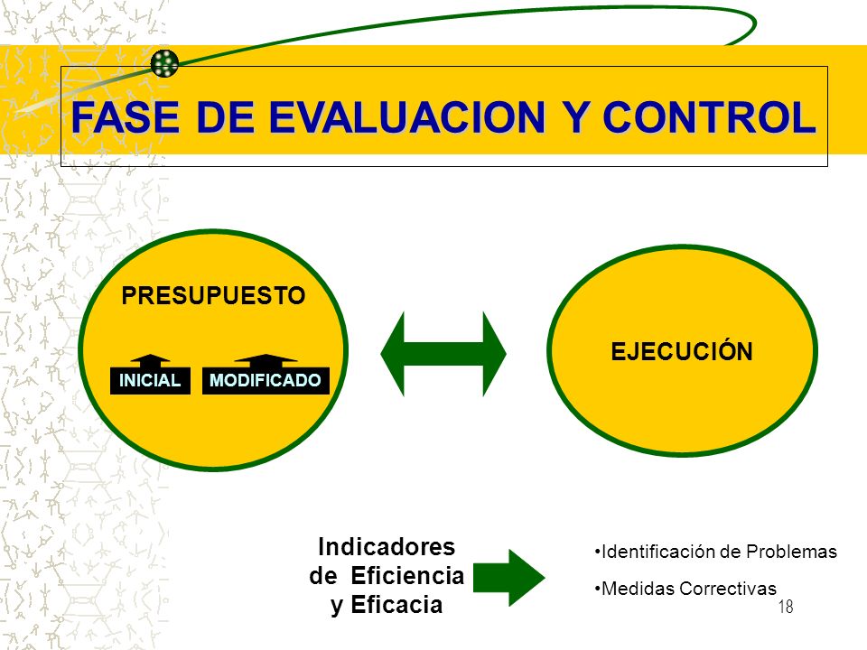 FASE DE EVALUACION Y CONTROL Indicadores de Eficiencia y Eficacia