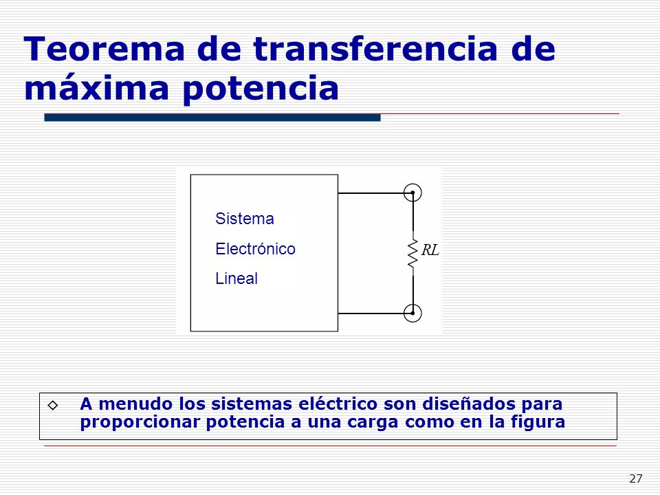Teorema de transferencia de máxima potencia