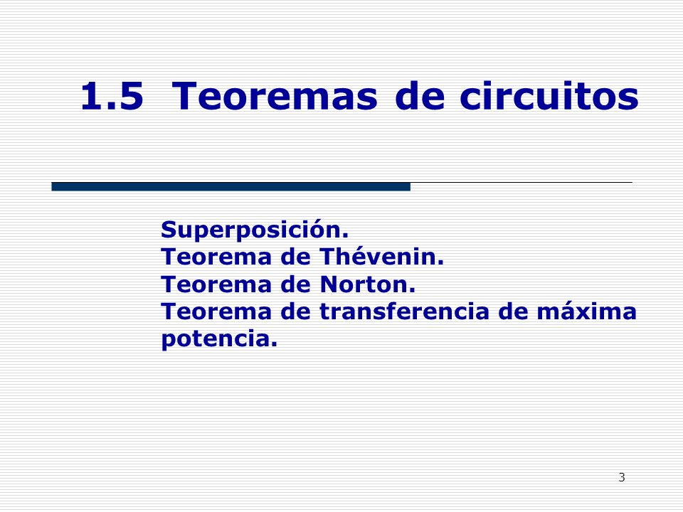 1.5 Teoremas de circuitos Superposición. Teorema de Thévenin.