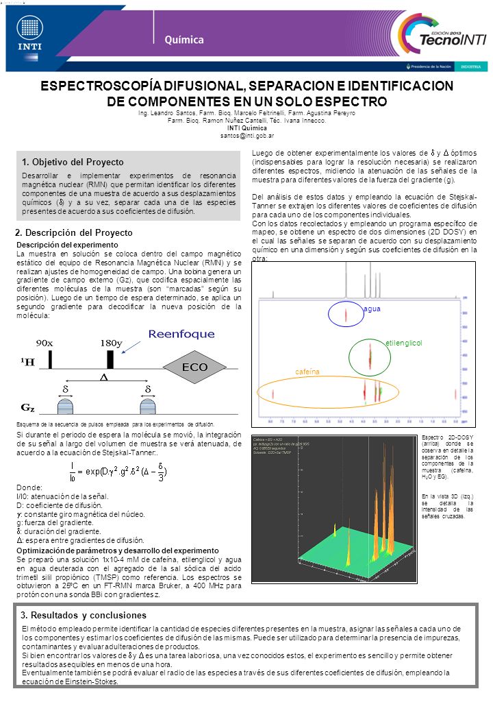 ESPECTROSCOPÍA DIFUSIONAL, SEPARACION E IDENTIFICACION