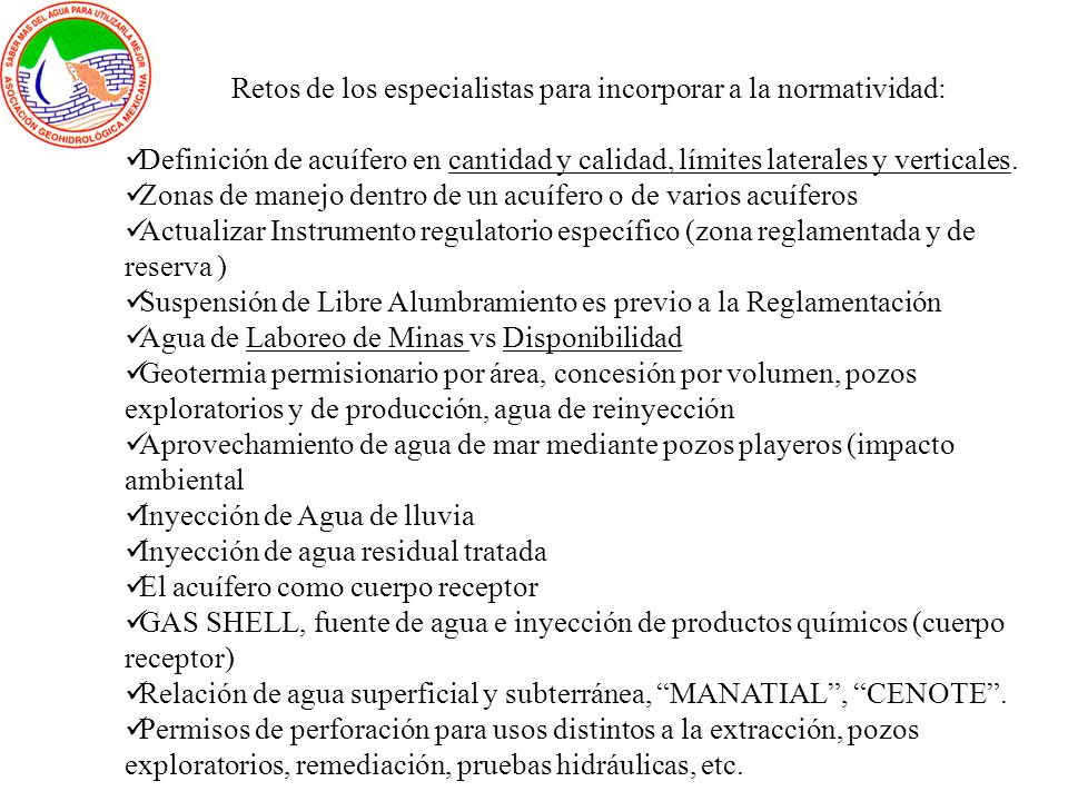 Retos de los especialistas para incorporar a la normatividad: