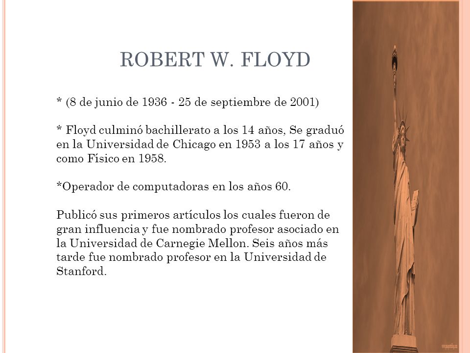 ROBERT W. FLOYD * (8 de junio de de septiembre de 2001)