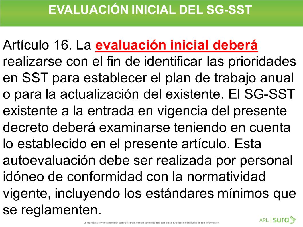 EVALUACIÓN INICIAL DEL SG-SST