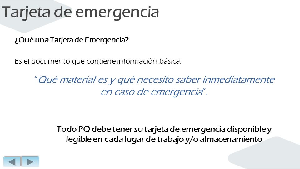 Tarjeta de emergencia ¿Qué una Tarjeta de Emergencia Es el documento que contiene información básica: