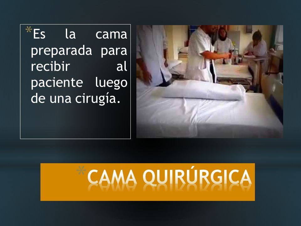 Es la cama preparada para recibir al paciente luego de una cirugía.