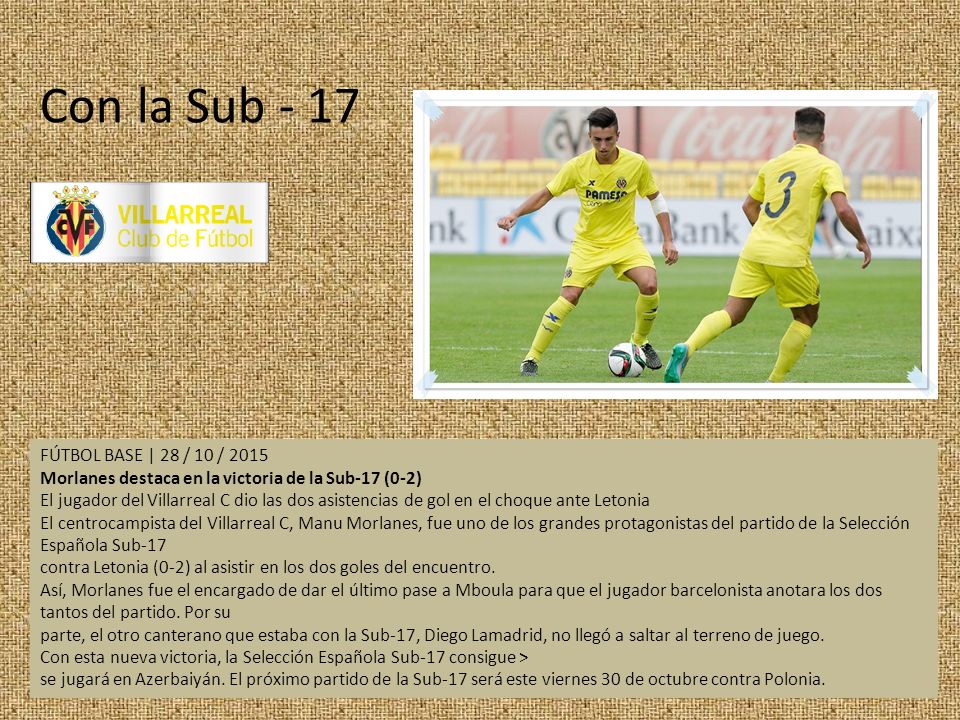 Con la Sub - 17 FÚTBOL BASE | 28 / 10 / 2015