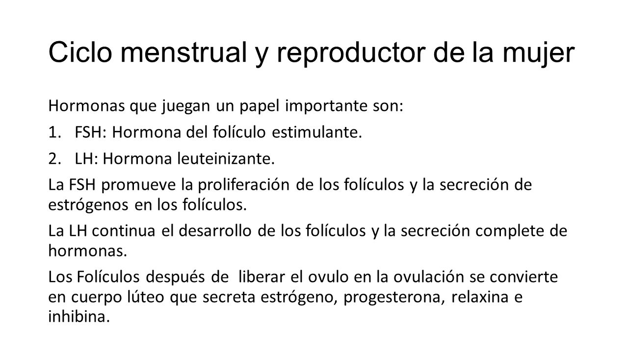 Ciclo menstrual y reproductor de la mujer