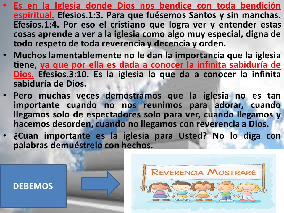 Es en la Iglesia donde Dios nos bendice con toda bendición espiritual
