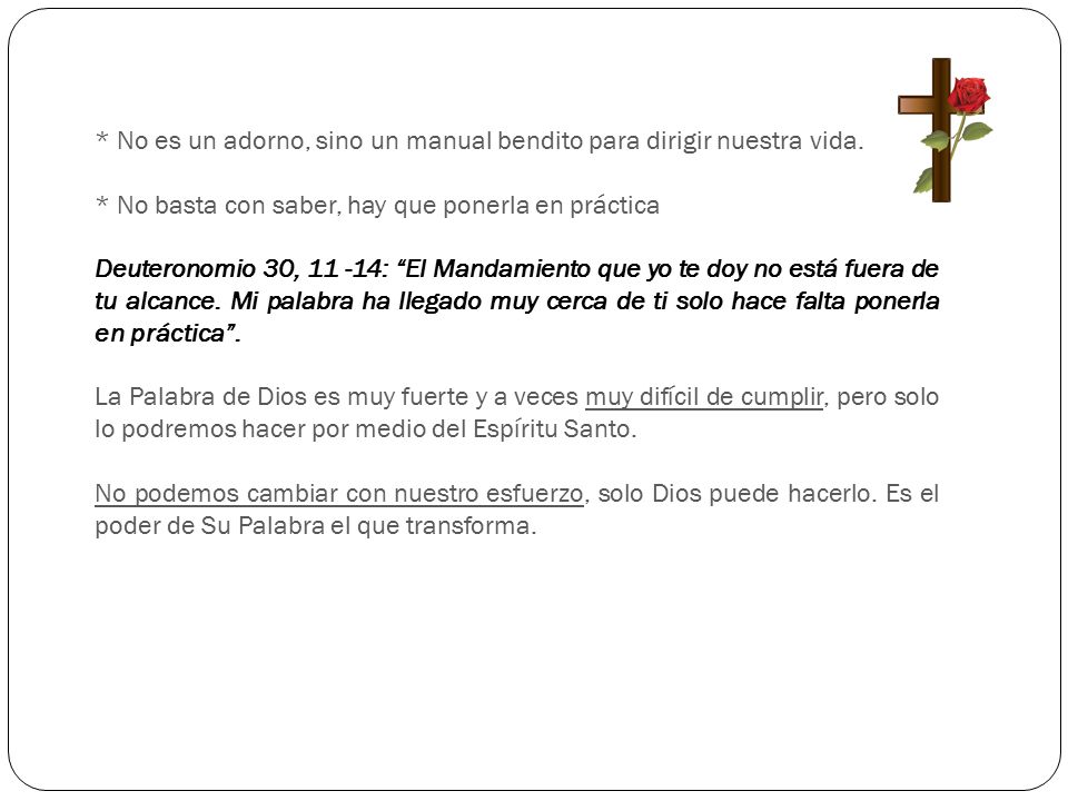 * No es un adorno, sino un manual bendito para dirigir nuestra vida.