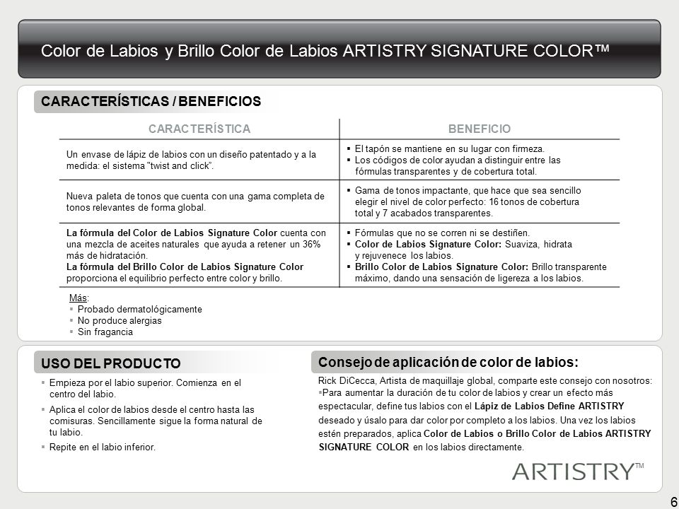 Color de Labios y Brillo Color de Labios ARTISTRY SIGNATURE COLOR™