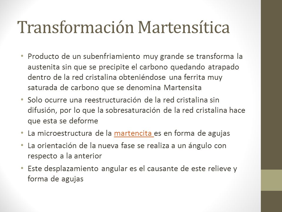 Transformación Martensítica