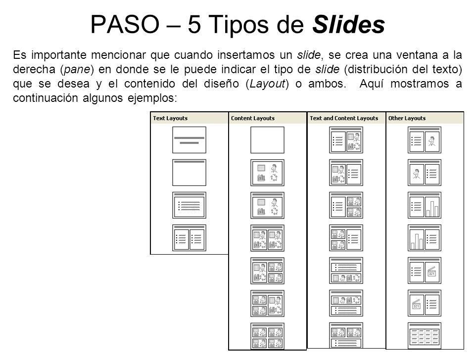 PASO – 5 Tipos de Slides