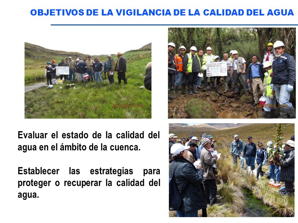 Evaluar el estado de la calidad del agua en el ámbito de la cuenca.
