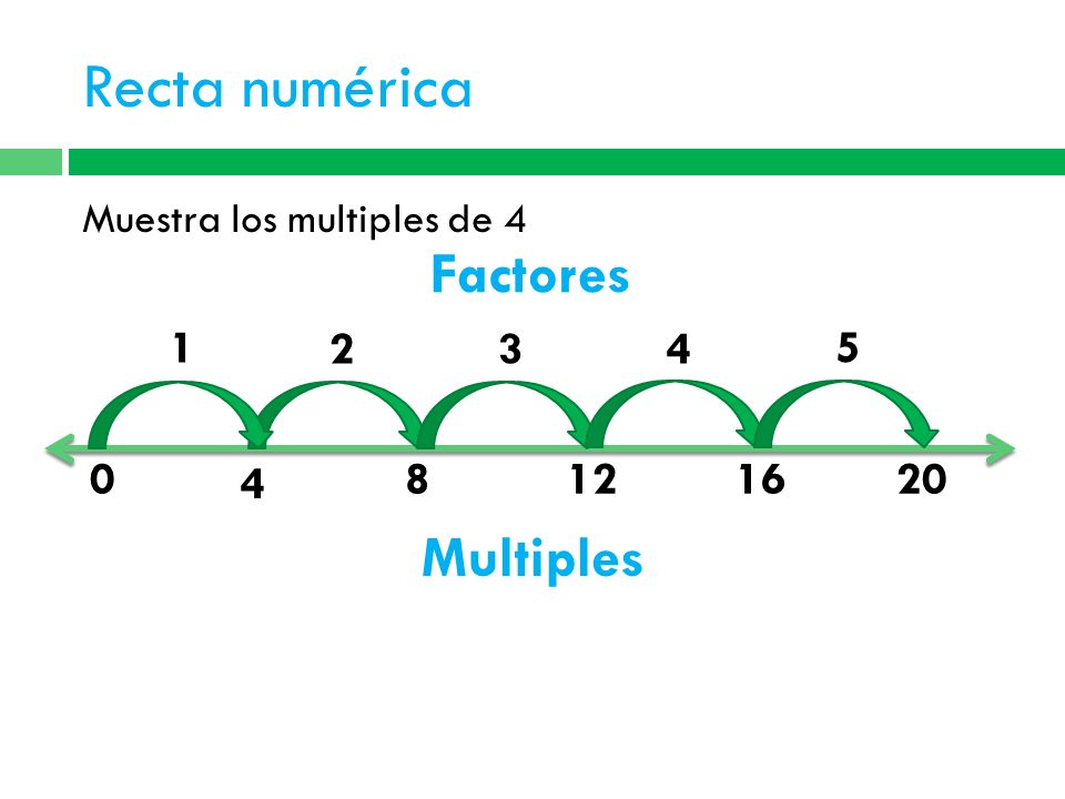 Recta numérica Factores Multiples