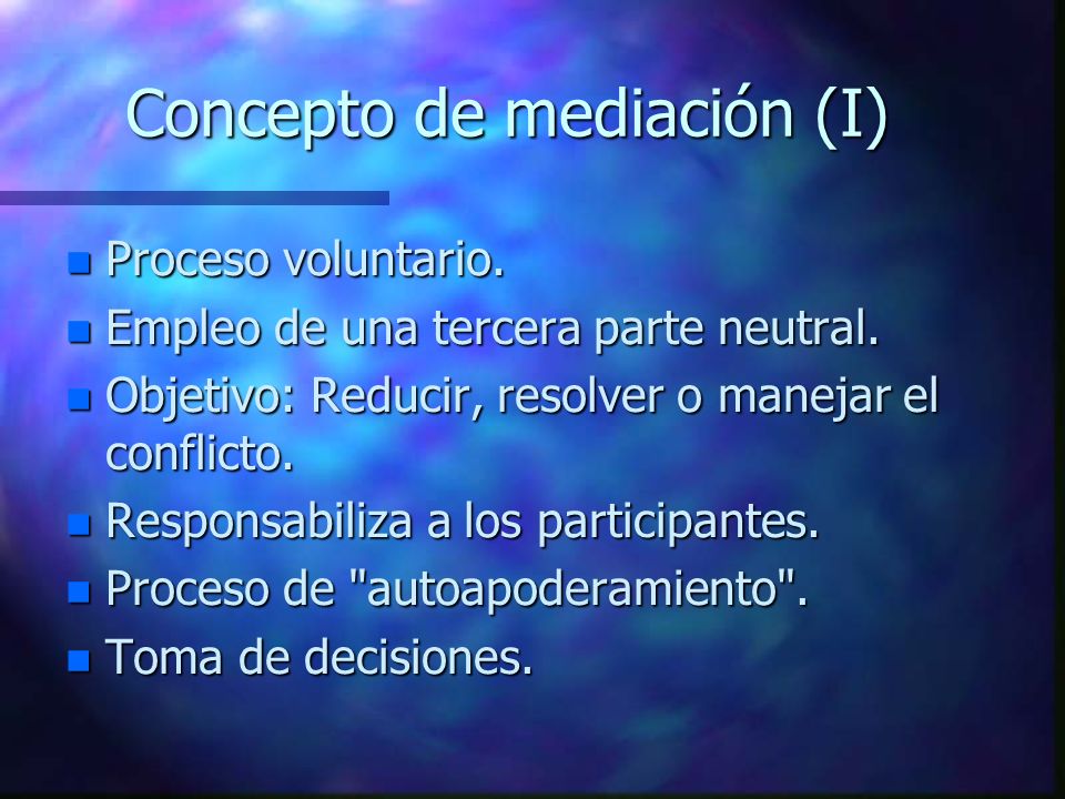 Concepto de mediación (I)