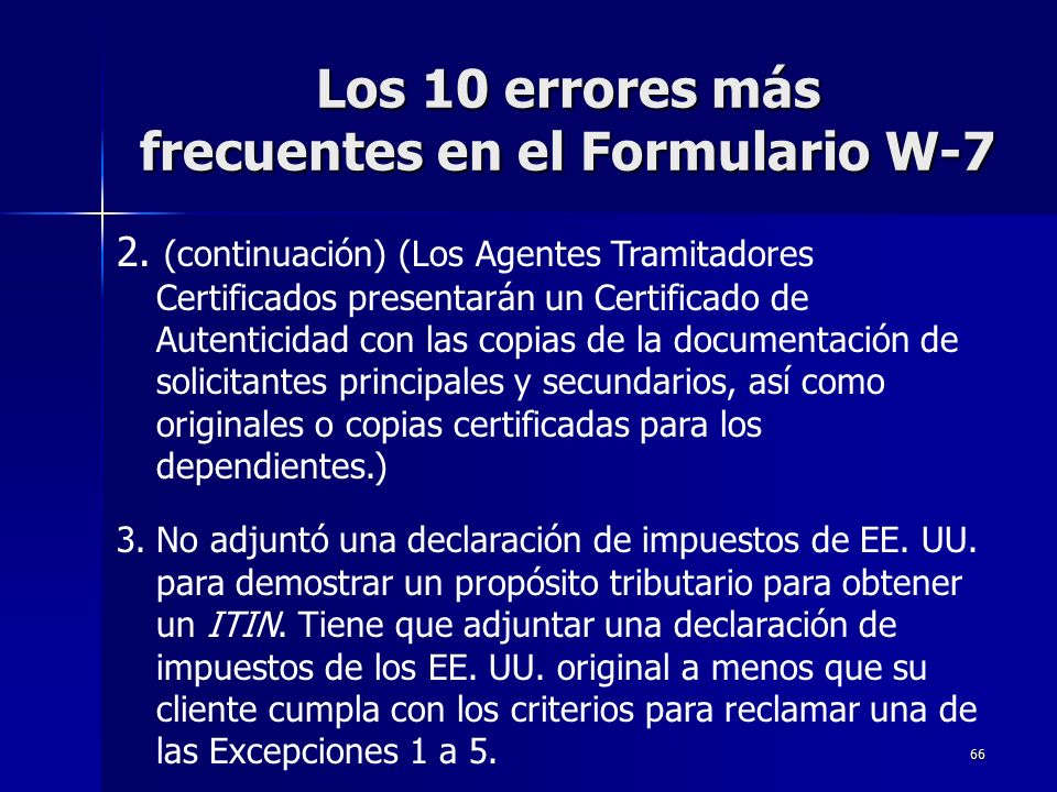 Los 10 errores más frecuentes en el Formulario W-7