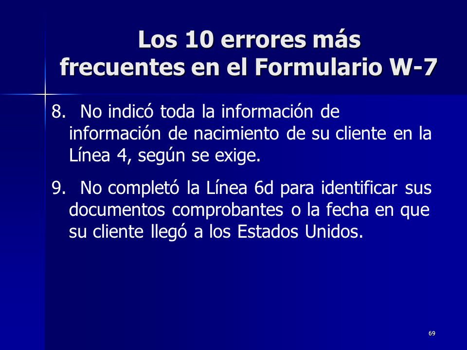 Los 10 errores más frecuentes en el Formulario W-7