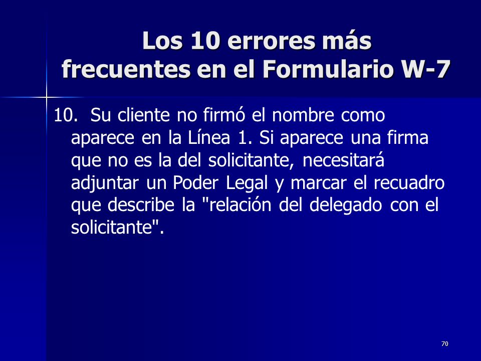 Los 10 errores más frecuentes en el Formulario W-7