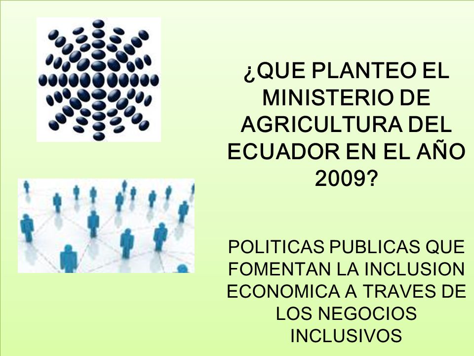 ¿QUE PLANTEO EL MINISTERIO DE AGRICULTURA DEL ECUADOR EN EL AÑO 2009