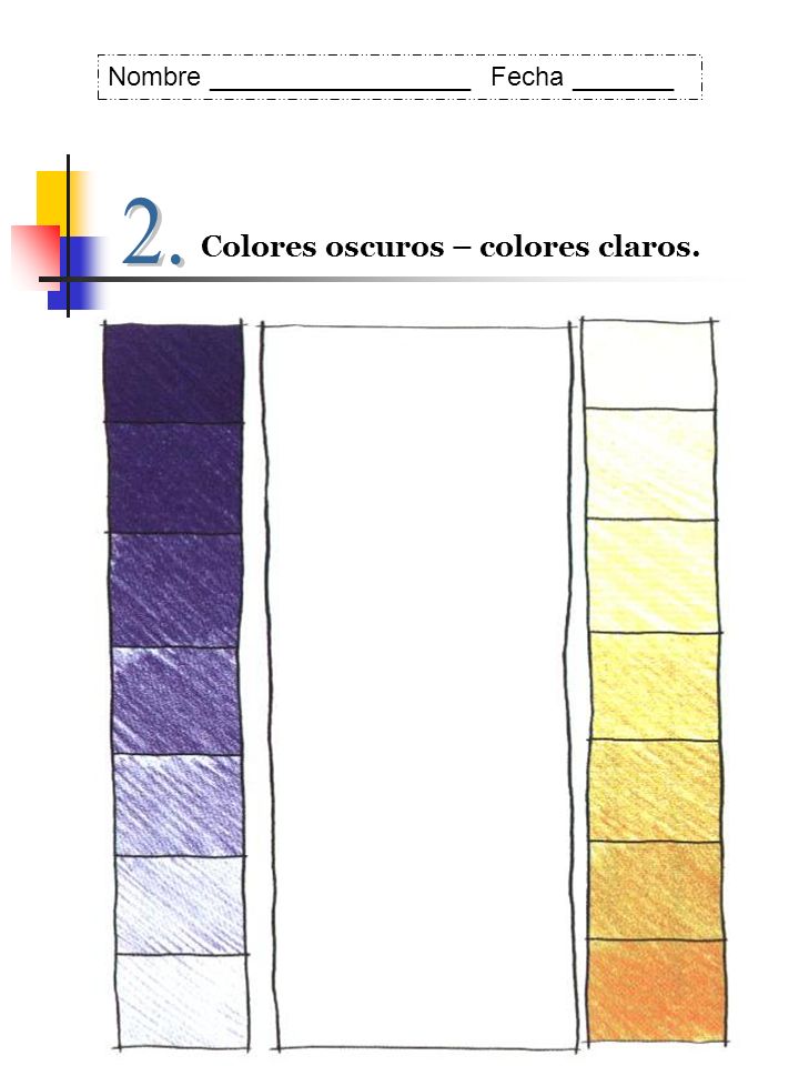 2. Colores oscuros – colores claros.