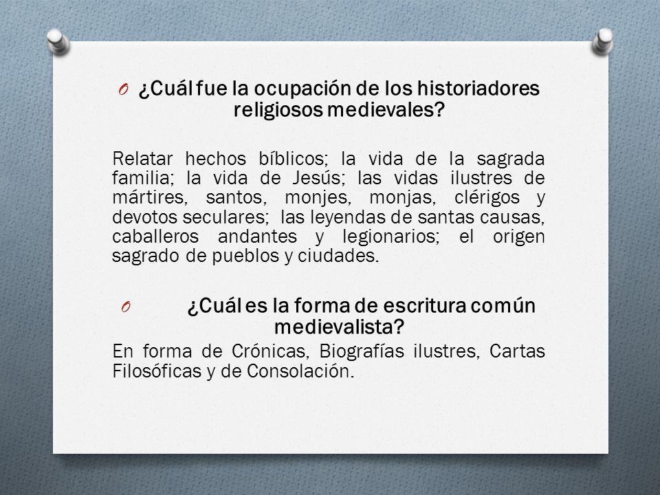 ¿Cuál fue la ocupación de los historiadores religiosos medievales