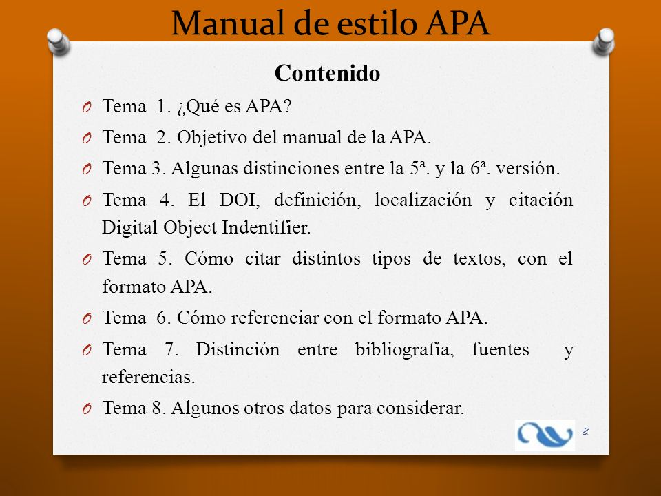 Manual de estilo APA Contenido Tema 1. ¿Qué es APA? - ppt video online  descargar