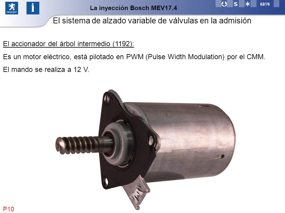 El sistema de alzado variable de válvulas en la admisión