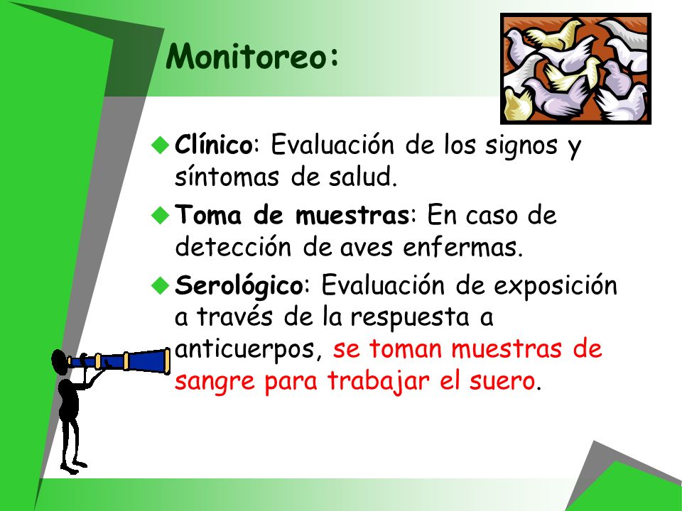 Monitoreo: Clínico: Evaluación de los signos y síntomas de salud.