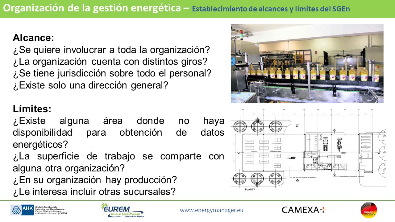Organización de la gestión energética – Establecimiento de alcances y límites del SGEn