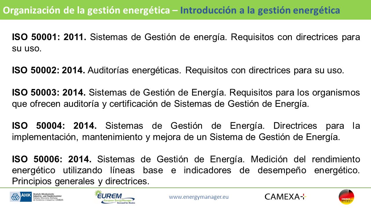 Organización de la gestión energética – Introducción a la gestión energética