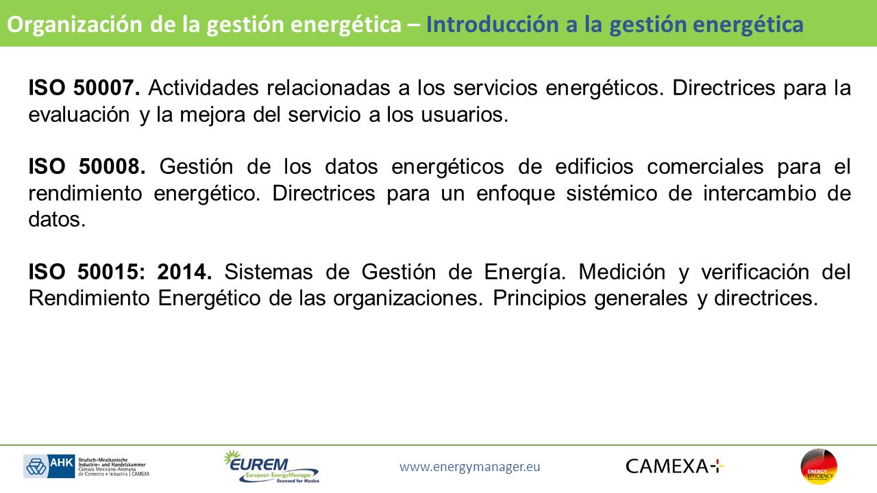 Organización de la gestión energética – Introducción a la gestión energética