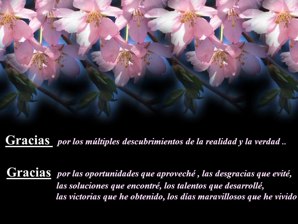 Gracias por los múltiples descubrimientos de la realidad y la verdad ..
