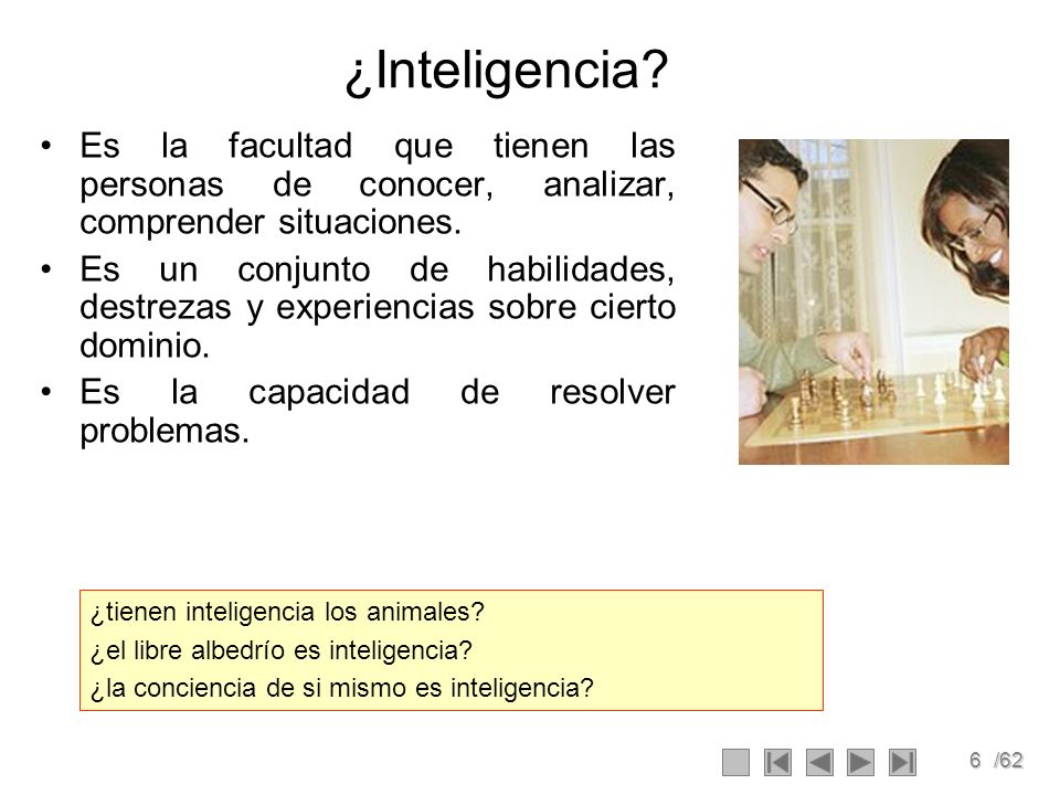 ¿Inteligencia Es la facultad que tienen las personas de conocer, analizar, comprender situaciones.