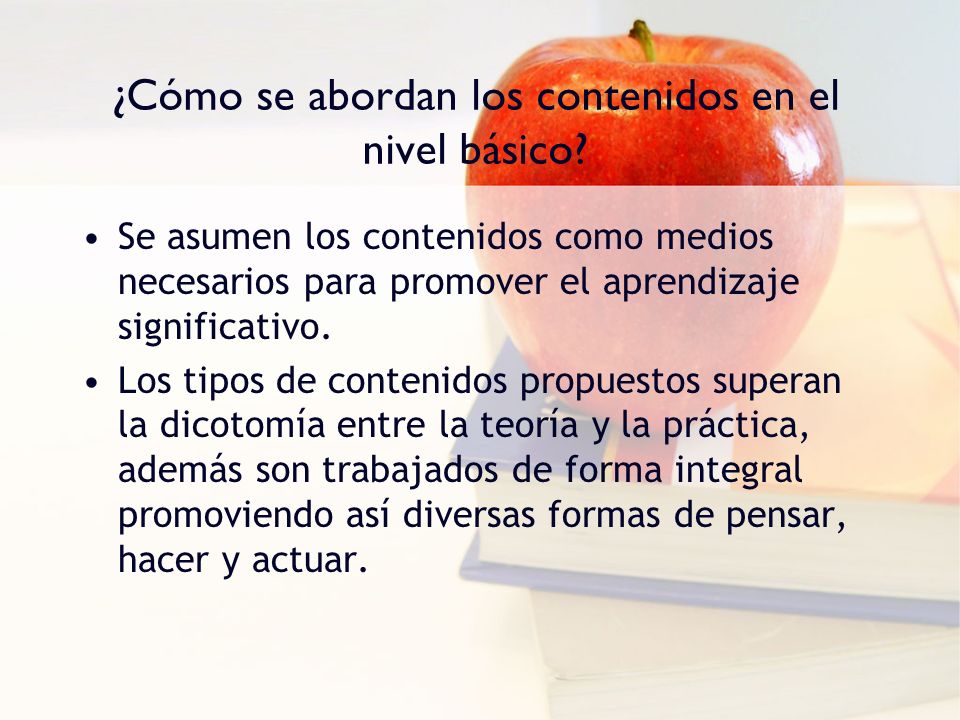 ¿Cómo se abordan los contenidos en el nivel básico