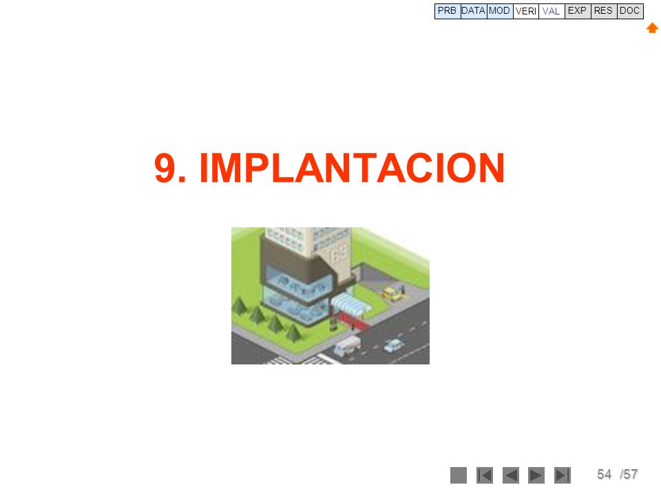 PRB DATA VERI MOD VAL EXP RES DOC 9. IMPLANTACION