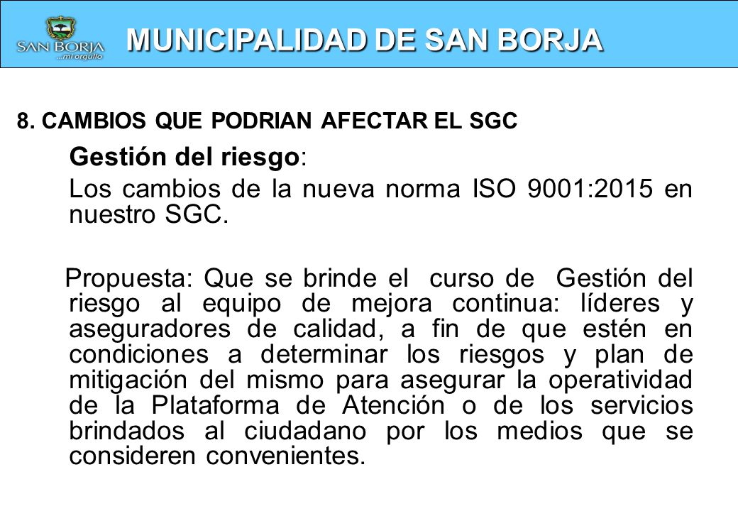 Los cambios de la nueva norma ISO 9001:2015 en nuestro SGC.