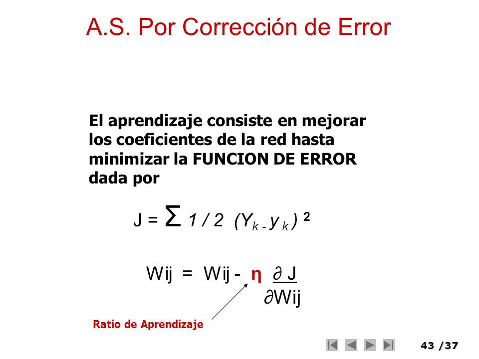 A.S. Por Corrección de Error