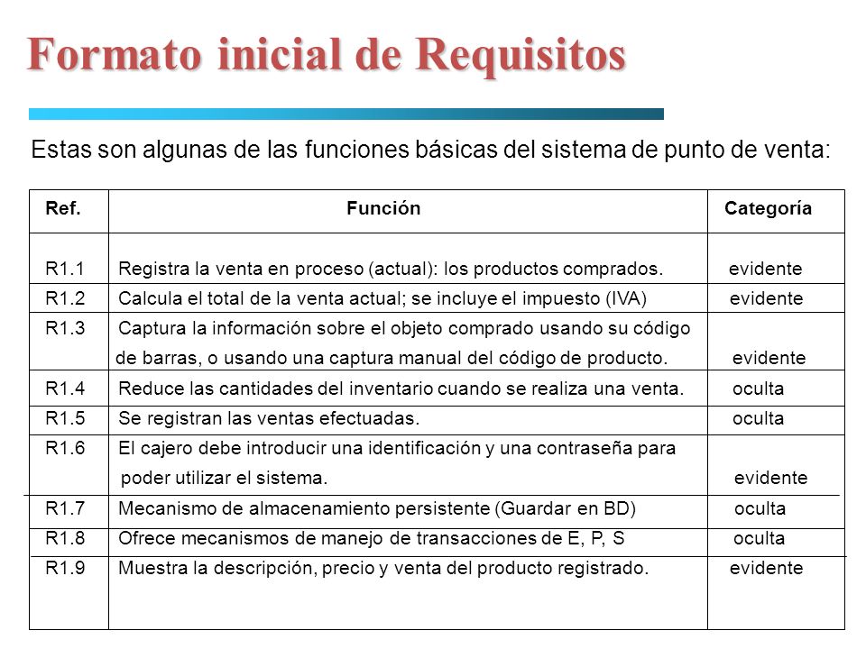 Formato inicial de Requisitos