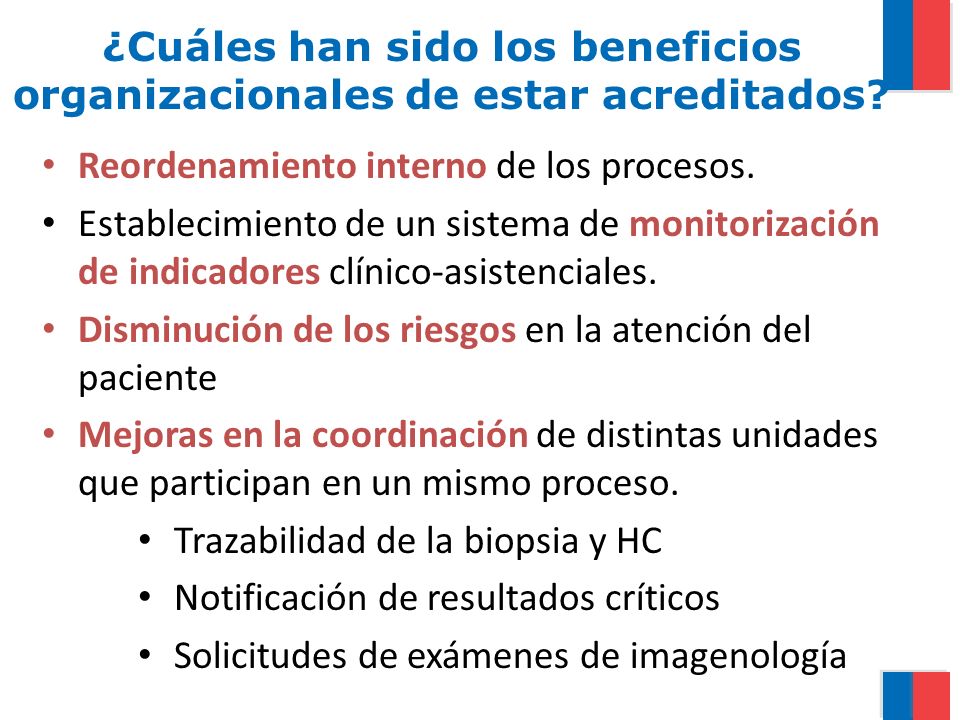 ¿Cuáles han sido los beneficios organizacionales de estar acreditados