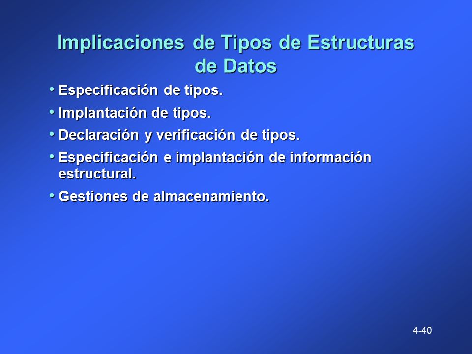 Implicaciones de Tipos de Estructuras de Datos